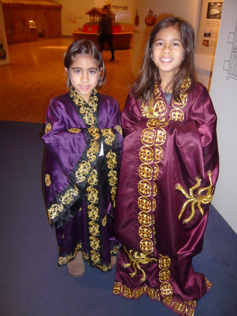 Dressing up in royal attire at the National Museum of Korea